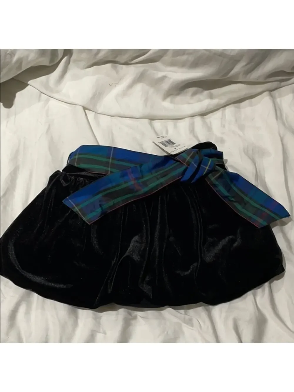 Ralph Lauren 18m black velvet skirt with plaid bow